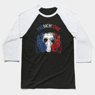 Frenchcore Soundsystem Gas Mask Baseball T-Shirt